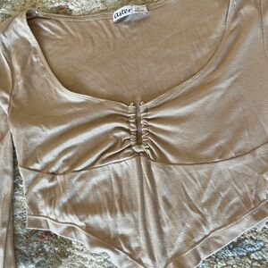 Women's Tan Ruched Top